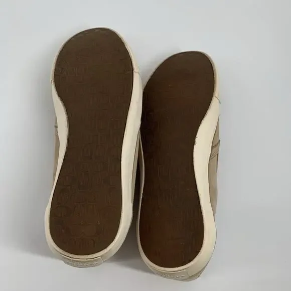 Coach Powers Slip On Suede Leather Casual Loafers Size 9 D Mens Cream Beige - Picture 9 of 9